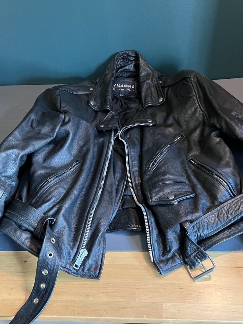 Classic Wilson's Leather Motorcycle jacket. Women's XL. Barely worn.